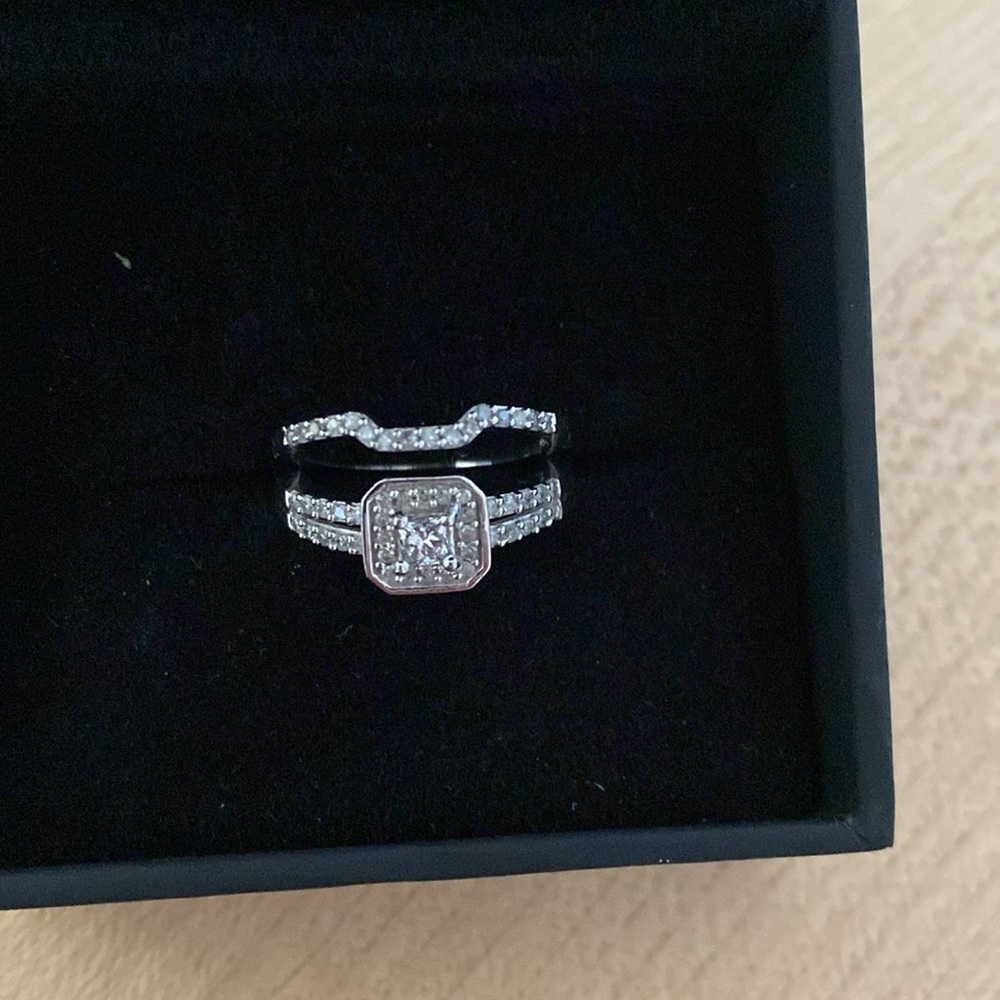 It’s 0.45C.T. T.W.Princess cut Diamond cushion